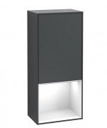 Шкафчик для ванной Villeroy & Boch Finion 41,8х93,6х27 см петли справа с подсветкой МДФ темно-синий матовый лак/глянцевый белый лак G550GFHG