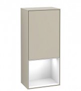 Шафка для ванної Villeroy & Boch Finion 41,8х93,6х27 см петлі праворуч з підсвічуванням МДФ пісок матовий лак/глянсовий білий лак G550GFHH