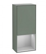 Шкафчик для ванной Villeroy & Boch Finion 41,8х93,6х27 см петли справа с подсветкой МДФ оливковый матовый лак/светло-серый матовый лак G550GJGM