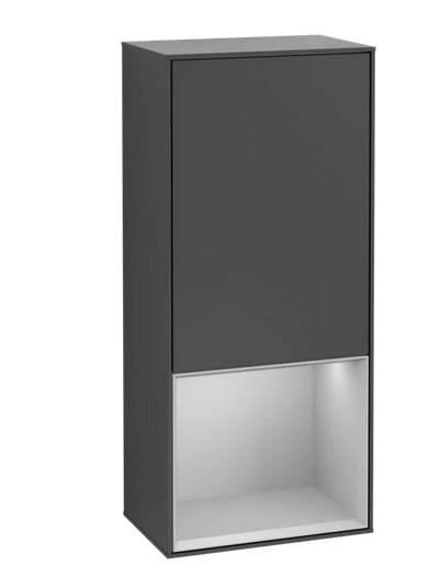 Шкафчик для ванной Villeroy & Boch Finion 41,8х93,6х27 см петли справа с подсветкой МДФ темно-синий матовый лак/светло-серый матовый лак G550GJHG