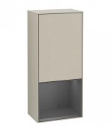 Шкафчик для ванной Villeroy & Boch Finion 41,8х93,6х27 см петли справа с подсветкой МДФ песок матовый лак/антрацит матовый лак G550GKHH