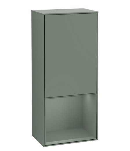 Шкафчик для ванной Villeroy & Boch Finion 41,8х93,6х27 см петли справа с подсветкой МДФ оливковый матовый лак G550GMGM