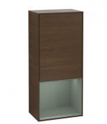 Шафка для ванної Villeroy & Boch Finion 41,8х93,6х27 см петлі праворуч з підсвічуванням ДСП шпон волоського горіха/оливковий матовий лак G550GMGN