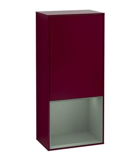 Шкафчик для ванной Villeroy & Boch Finion 41,8х93,6х27 см петли справа с подсветкой МДФ пион матовый лак/оливковый матовый лак G550GMHB