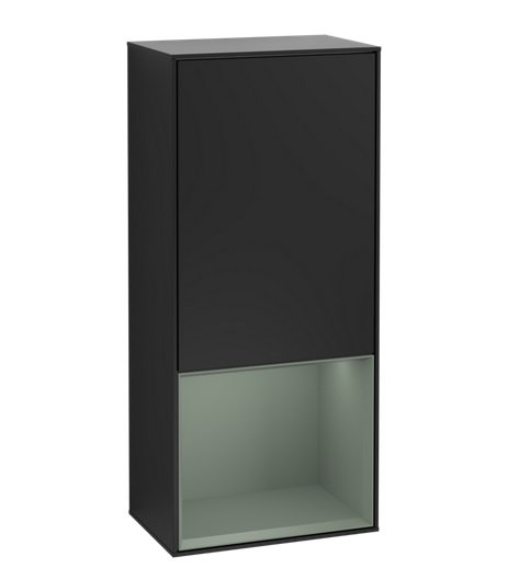 Шафка для ванної Villeroy & Boch Finion 41,8х93,6х27 см петлі праворуч з підсвічуванням МДФ чорний матовий лак/оливковий матовий лак G550GMPD