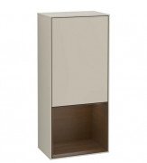 Шкафчик для ванной Villeroy & Boch Finion 41,8х93,6х27 см петли справа с подсветкой МДФ песок матовый лак/шпон грецкого ореха G550GNHH