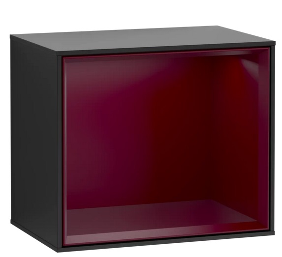 Стеллаж для ванной Villeroy & Boch Finion 41,8х35,6х27 см с подсветкой МДФ черный матовый лак/пион матовый лак G580HBPD