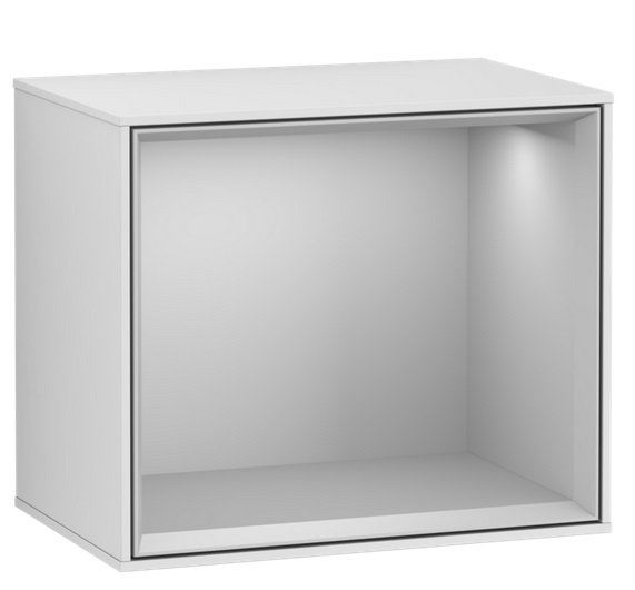 Стелаж для ванної Villeroy & Boch Finion 41,8 х35, 6х27 см з підсвічуванням МДФ білий матовий лак/світло-сірий матовий лак G580GJMT