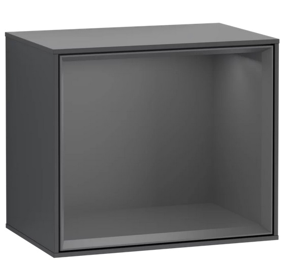 Стеллаж для ванной Villeroy & Boch Finion 41,8х35,6х27 см с подсветкой МДФ темно-синий матовый лак/антрацит матовый лак G580GKHG