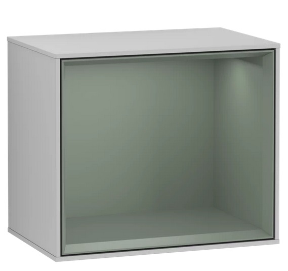 Стелаж для ванної Villeroy & Boch Finion 41,8х35,6х27 см з підсвічуванням МДФ світло-сірий матовий лак/оливковий матовий лак G580GMGJ