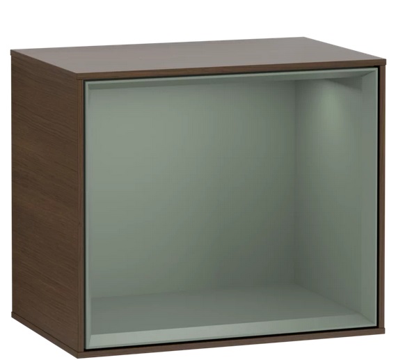 Стелаж для ванної Villeroy & Boch Finion 41,8х35,6х27 см з підсвічуванням ДСП шпон волоського горіха/оливковий матовий лак G580GMGN