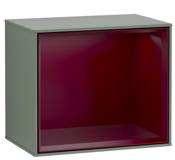 Стеллаж для ванной Villeroy & Boch Finion 41,8х35,6х27 см с подсветкой МДФ оливковый матовый лак/пион матовый лак G580HBGM