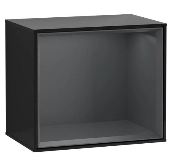 Стелаж для ванної Villeroy & Boch Finion 41,8 х35, 6х27 см з підсвічуванням МДФ глянсовий чорний лак/темно-синій матовий лак G580HGPH