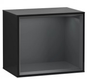 Стеллаж для ванной Villeroy & Boch Finion 41,8х35,6х27 см с подсветкой МДФ глянцевый черный лак/темно-синий матовый лак G580HGPH