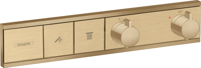 Термостат для душа скрытого монтажа Hansgrohe RainSelect 2 выхода шлифованная бронза 15380140