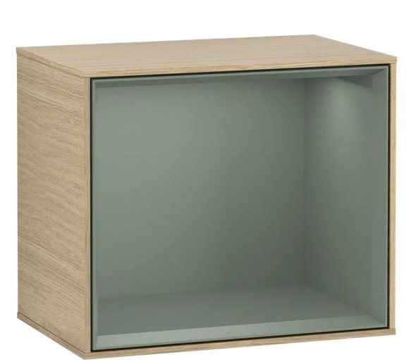 Стеллаж для ванной Villeroy & Boch Finion 41,8х35,6х27 см с подсветкой ДСП шпон дуба/оливковый матовый лак G580GMPC