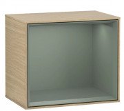 Стеллаж для ванной Villeroy & Boch Finion 41,8х35,6х27 см с подсветкой ДСП шпон дуба/оливковый матовый лак G580GMPC