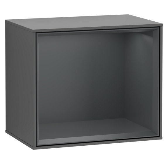 Стеллаж для ванной Villeroy & Boch Finion 41,8х35,6х27 см с подсветкой МДФ антрацит матовый лак/темно-синий матовый лак G580HGGK