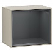 Стеллаж для ванной Villeroy & Boch Finion 41,8х35,6х27 см с подсветкой МДФ песок матовый лак/темно-синий матовый лак G580HGHH