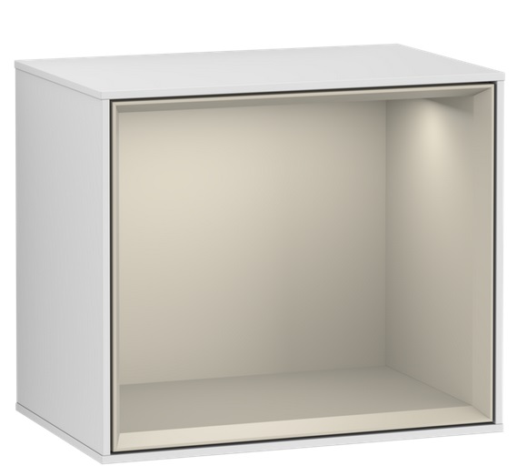 Стелаж для ванної Villeroy & Boch Finion 41,8х35,6х27 см з підсвічуванням МДФ білий матовий лак/пісок матовий лак G580HHMT