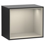 Стеллаж для ванной Villeroy & Boch Finion 41,8х35,6х27 см с подсветкой МДФ черный матовый лак/песок матовый лак G580HHPD