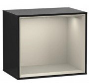 Стеллаж для ванной Villeroy & Boch Finion 41,8х35,6х27 см с подсветкой МДФ глянцевый черный лак/песок матовый лак G580HHPH