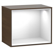 Стелаж для ванної Villeroy & Boch Finion 41,8х35,6х27 см з підсвічуванням ДСП шпон волоського горіха/глянсовий білий лак F590GFGN