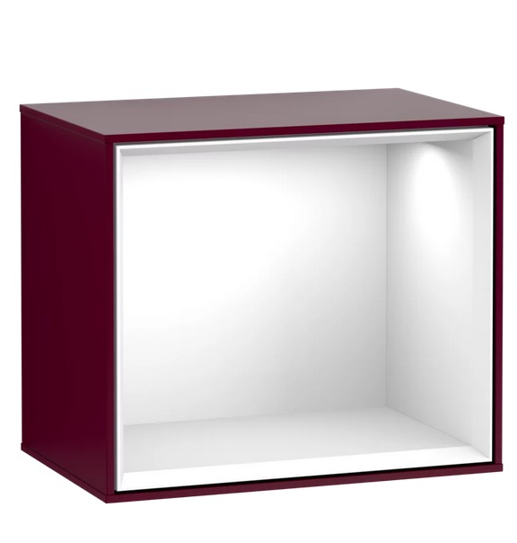 Стелаж для ванної Villeroy & Boch Finion 41,8х35,6х27 см з підсвічуванням МДФ півонія матовий лак/глянсовий білий лак F590GFHB