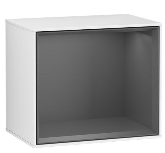 Стеллаж для ванной Villeroy & Boch Finion 41,8х35,6х27 см с подсветкой МДФ глянцевый белый лак/антрацит матовый лак F590GKGF