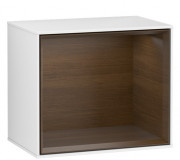 Стеллаж для ванной Villeroy & Boch Finion 41,8х35,6х27 см с подсветкой МДФ глянцевый белый лак/шпон грецкого ореха F590GNGF