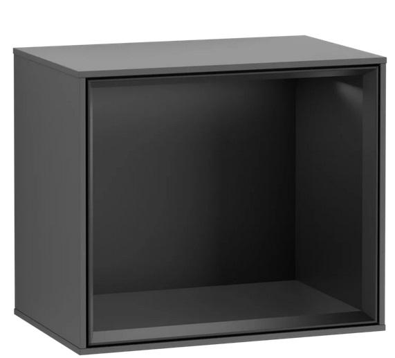 Стелаж для ванної Villeroy & Boch Finion 41,8х35,6х27 см з підсвічуванням МДФ антрацит матовий лак/чорний матовий лак F590PDGK