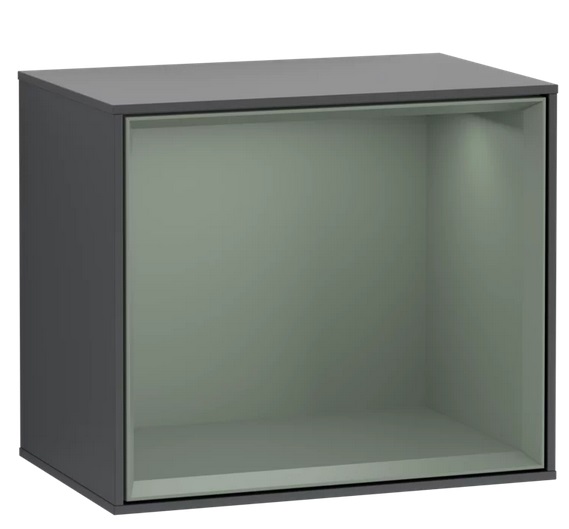 Стеллаж для ванной Villeroy & Boch Finion 41,8х35,6х27 см с подсветкой МДФ темно-синий матовый лак/оливковый матовый лак F590GMHG