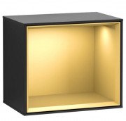 Стелаж для ванної Villeroy & Boch Finion 41,8х35,6х27 см з підсвічуванням МДФ чорний матовий лак/золотий матовий лак F590HFPD
