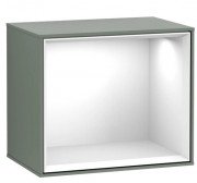 Стелаж для ванної Villeroy & Boch Finion 41,8х35,6х27 см з підсвічуванням МДФ оливковий матовий лак/глянсовий білий лак F590GFGM