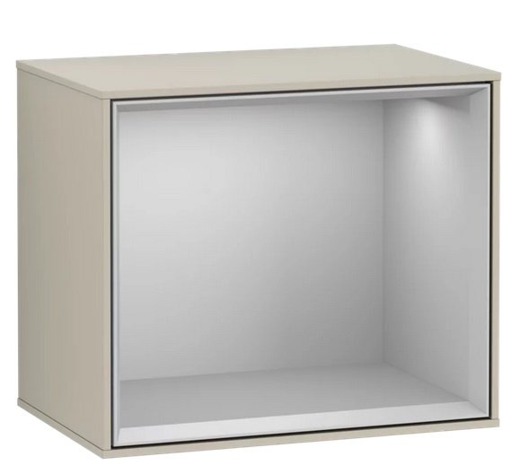 Стелаж для ванної Villeroy & Boch Finion 41,8х35,6х27 см з підсвічуванням МДФ пісок матовий лак/світло-сірий матовий лак F590GJHH
