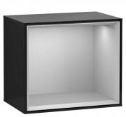 Стеллаж для ванной Villeroy & Boch Finion 41,8х35,6х27 см с подсветкой МДФ глянцевый черный лак/светло-серый матовый лак F590GJPH