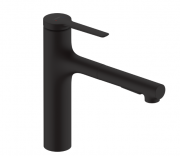 Змішувач для кухні з висувною лійкою Hansgrohe Zesis M33 160 одноважільний чорний матовий 74801670