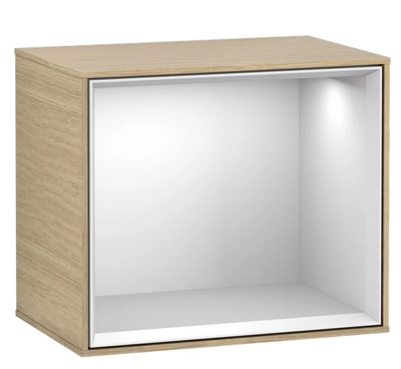 Стеллаж для ванной Villeroy & Boch Finion 41,8х35,6х27 см с подсветкой ДСП шпон дуба/белый матовый лак F590MTPC