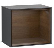 Стелаж для ванної Villeroy & Boch Finion 41,8х35,6х27 см з підсвічуванням МДФ темно-синій матовий лак/шпон волоського горіха F590GNHG