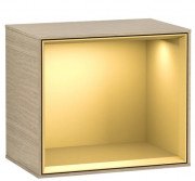Стелаж для ванної Villeroy & Boch Finion 41,8х35,6х27 см з підсвічуванням ДСП шпон дуба/золотий матовий лак F590HFPC