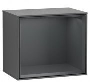 Стелаж для ванної Villeroy & Boch Finion 41,8 х35,6х27 см з підсвічуванням МДФ антрацит матовий лак/темно-синій матовий лак F590HGGK