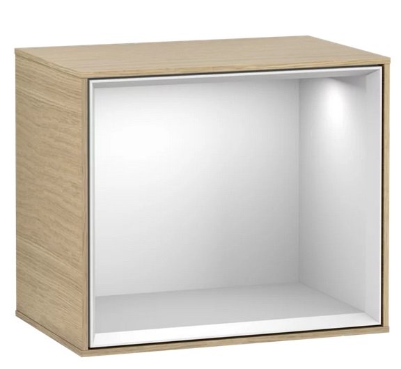 Стеллаж для ванной Villeroy & Boch Finion 41,8х35,6х27 см с подсветкой ДСП шпон дуба/белый матовый лак F590MTPC