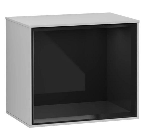 Стелаж для ванної Villeroy & Boch Finion 41,8х35,6х27 см з підсвічуванням МДФ світло-сірий матовий лак/глянцевий чорний лак F590PHGJ