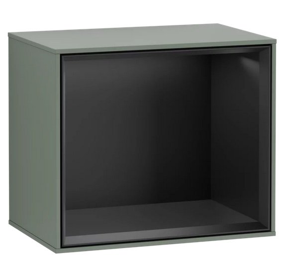 Стелаж для ванної Villeroy & Boch Finion 41,8х35,6х27 см з підсвічуванням МДФ оливковий матовий лак/чорний матовий лак F590PDGM