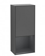 Шкафчик для ванной Villeroy & Boch Finion 41,8х93,6х27 см петли справа с подсветкой МДФ антрацит матовый лак/темно-синий матовый лак G550HGGK
