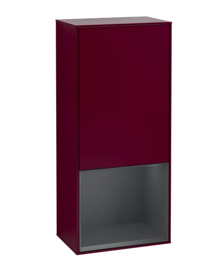 Шафка для ванної Villeroy & Boch Finion 41,8х93,6х27 см петлі праворуч з підсвічуванням МДФ півонія матовий лак/темно-синій матовий лак G550HGHB