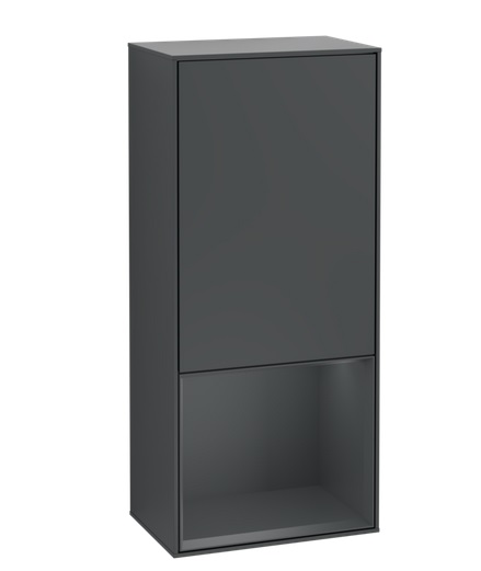 Шафка для ванної Villeroy & Boch Finion 41,8х93,6х27 см петлі праворуч з підсвічуванням МДФ темно-синій матовий лак G550HGHG