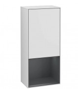 Шкафчик для ванной Villeroy & Boch Finion 41,8х93,6х27 см петли справа с подсветкой МДФ белый матовый лак/темно-синий матовый лак G550HGMT