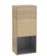 Шкафчик для ванной Villeroy & Boch Finion 41,8х93,6х27 см петли справа с подсветкой ДСП шпон дуба/темно-синий матовый лак G550HGPC