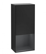 Шкафчик для ванной Villeroy & Boch Finion 41,8х93,6х27 см петли справа с подсветкой МДФ черный матовый лак/темно-синий матовый лак G550HGPD
